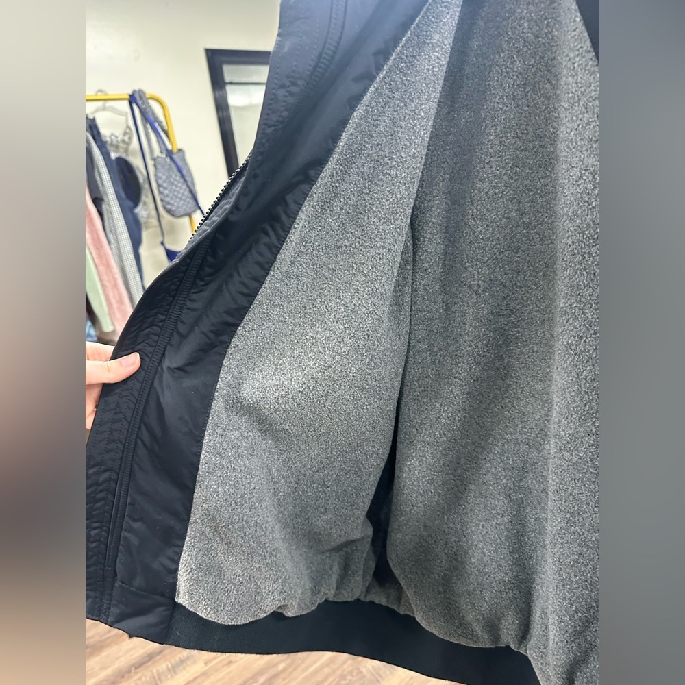 L L bean men’s black warm up bomber jacket fleece lined men’s large regular - Picture 5 of 8